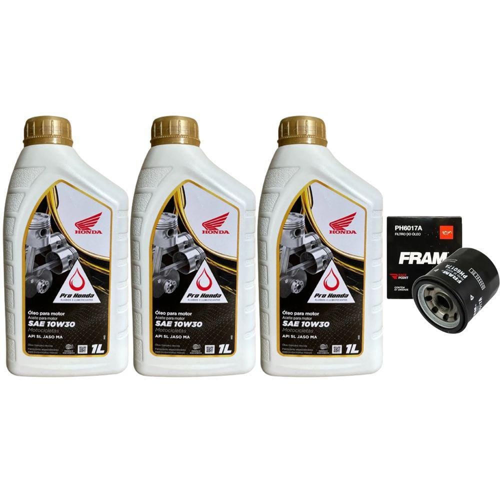 Kit 3 Lts Óleo Motor Honda 10w30 + Filtro Óleo Fram Cb 500f