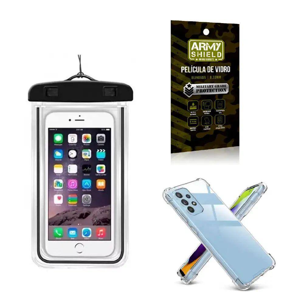 Capa a prova Dágua Samsung A54 + Capa Anti Shock + Película 3D - Armyshield