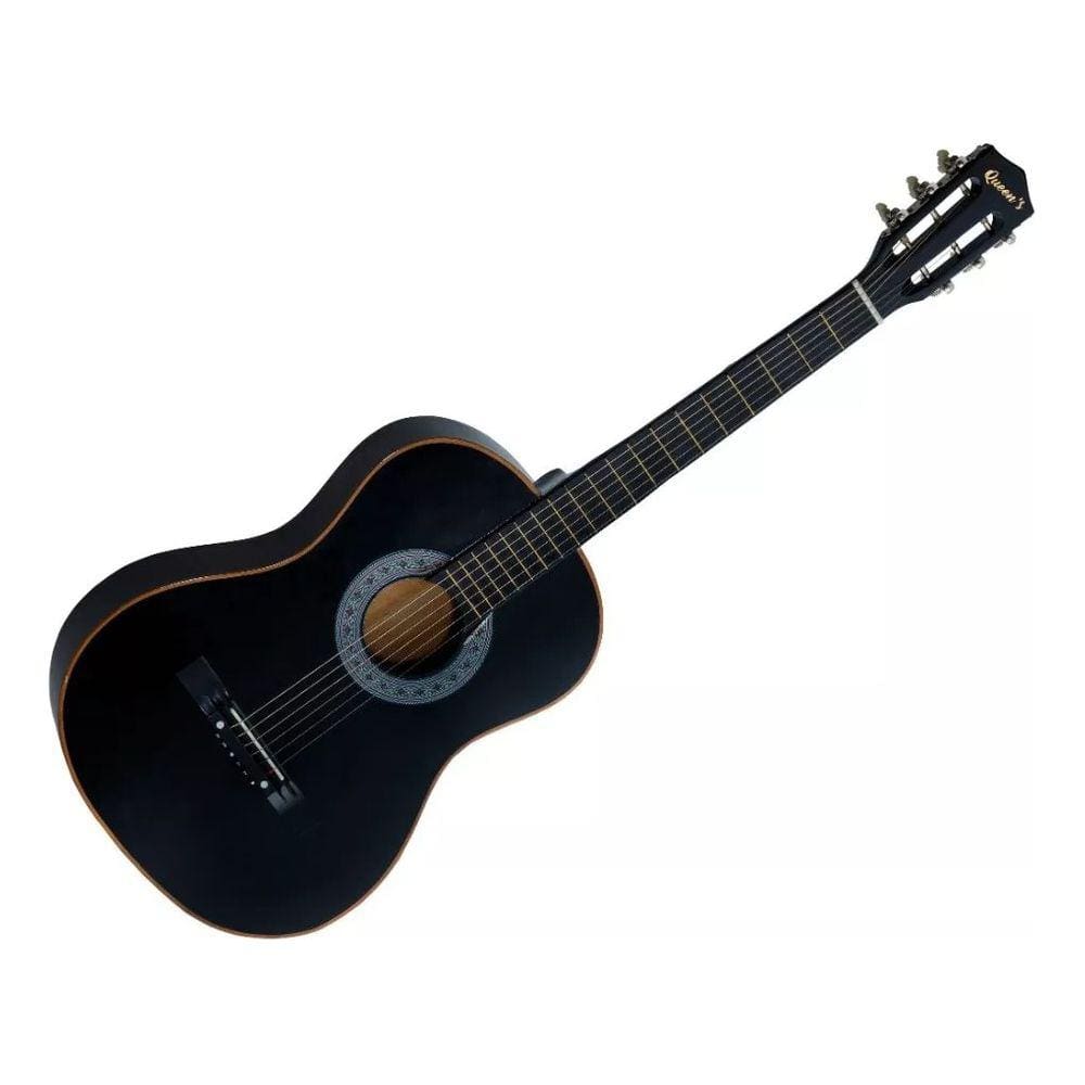 Violão Musical Para Iniciantes Acústico Queen`s Preto