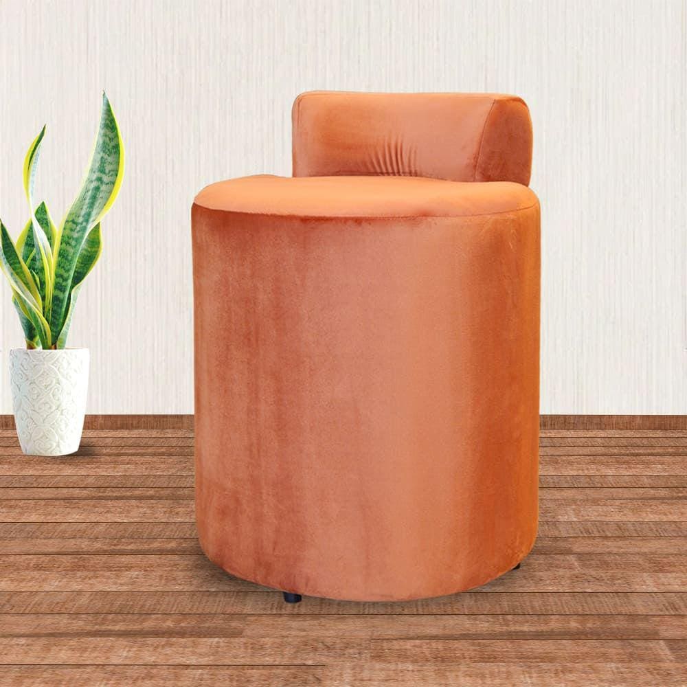 Puff Athena Quarto Veludo Terracota - Vallisa Decor