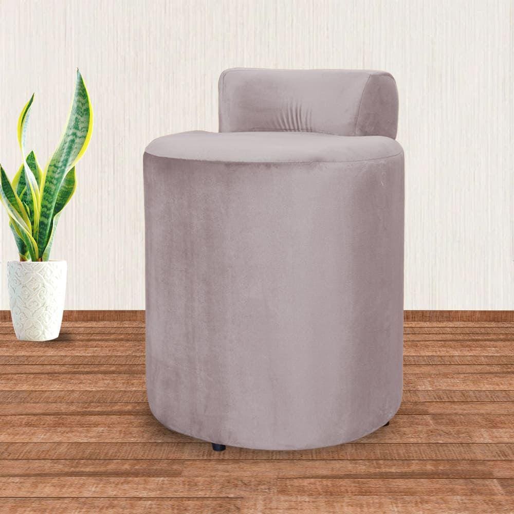 Puff Athena Quarto Veludo Rosê - Vallisa Decor