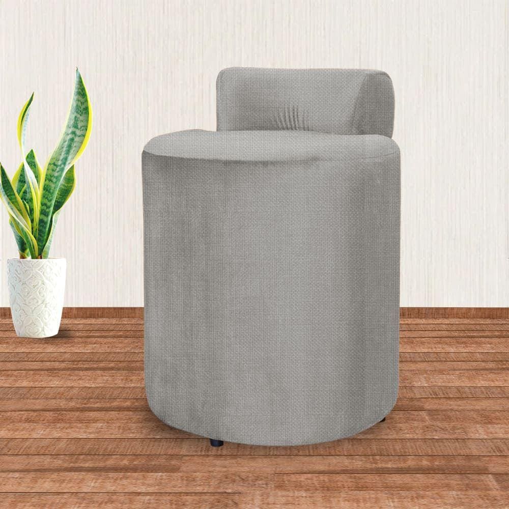Puff Athena Escritório Linho Bege - Vallisa Decor
