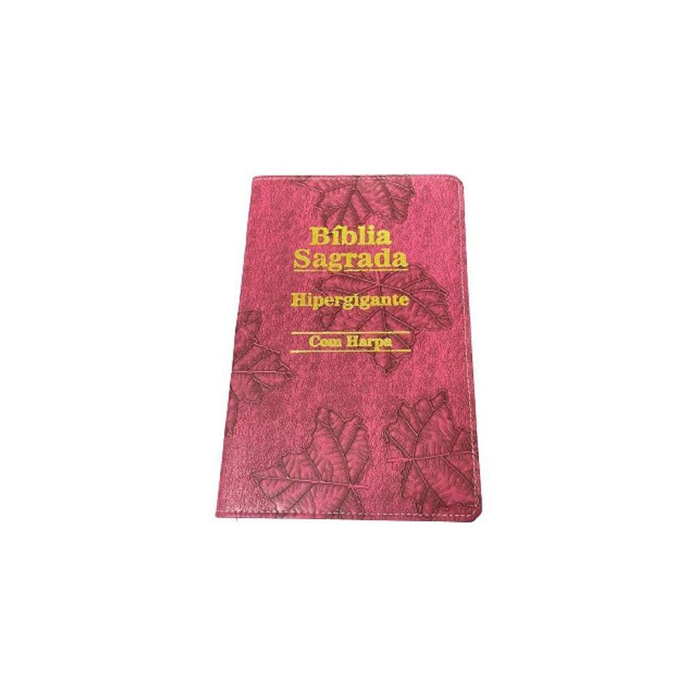 Bíblia Sagrada Letra Hipergigante Com Harpa Cor Folha Pink