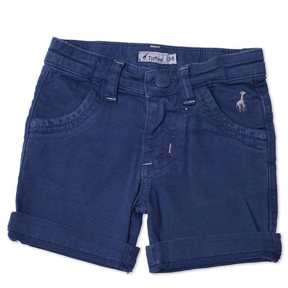 Bermuda Jeans Infantil Masculina Toffee Cor Azul Marinho - Nº01