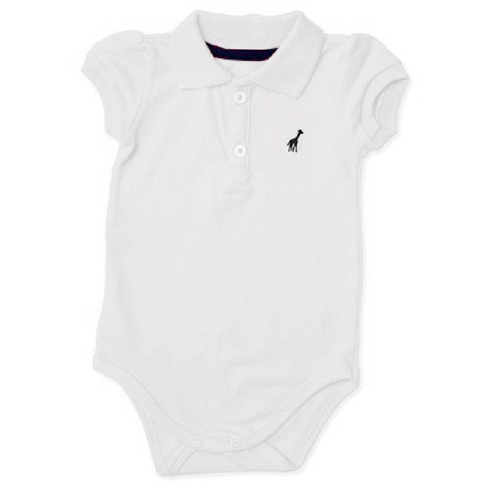 Body Infantil Gola Polo Branco Toffee 0-3 Meses