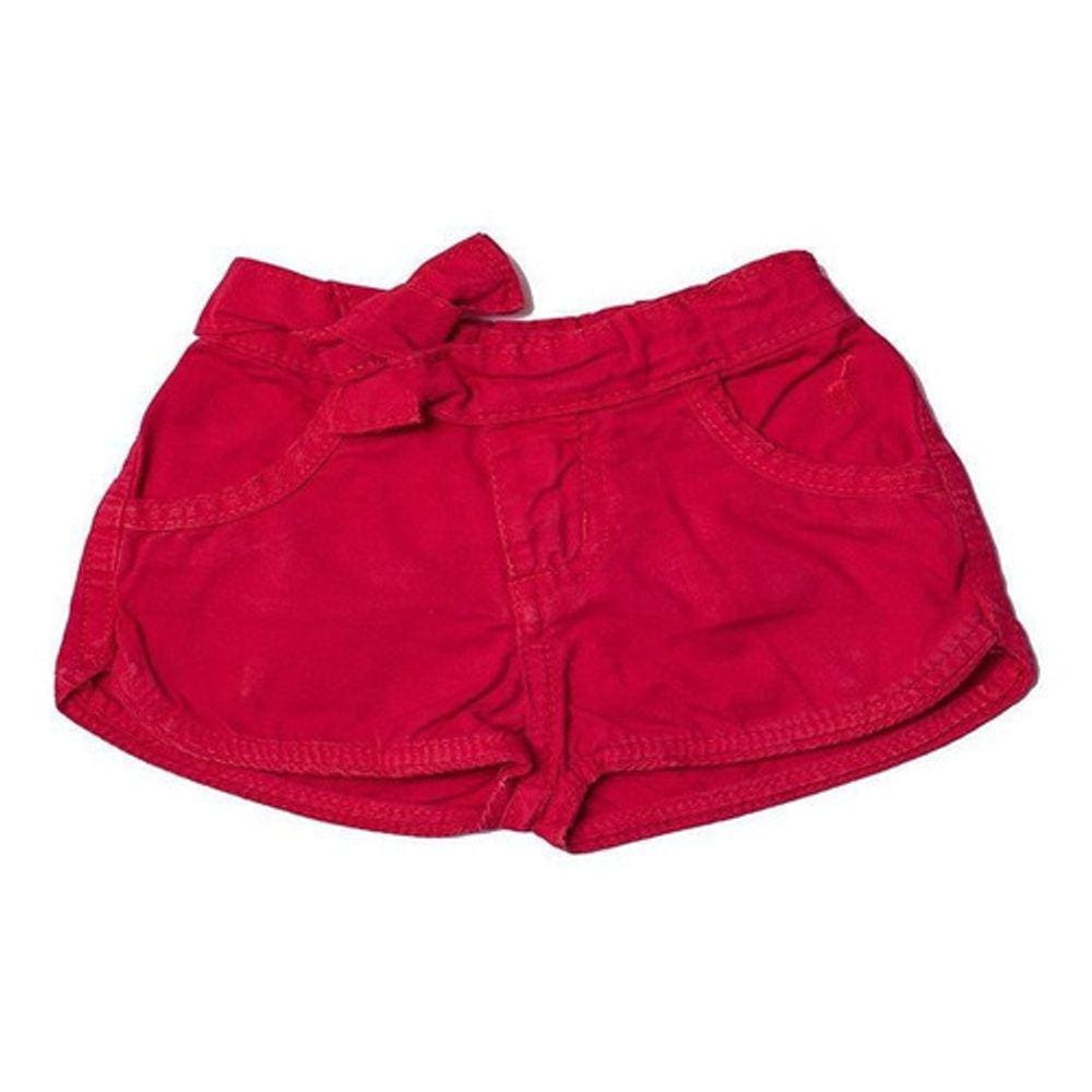 Shorts Jeans Infantil Feminino Toffee Cor Vermelho - 3 a 6 meses