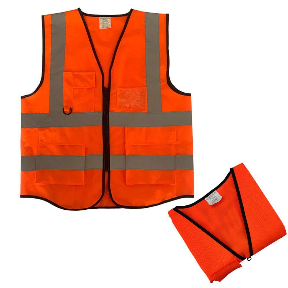 Colete Faixa Refletivo Sinalizador Segurança Trabalho EPI Blusao Fluorescente Bolsos Obra Transito Guarda