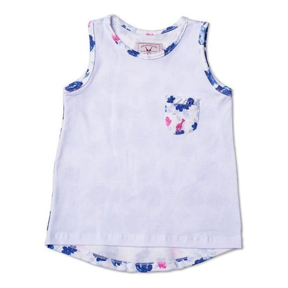 Regata Infantil Com Bolso Floral Azul Toffee - Nº06