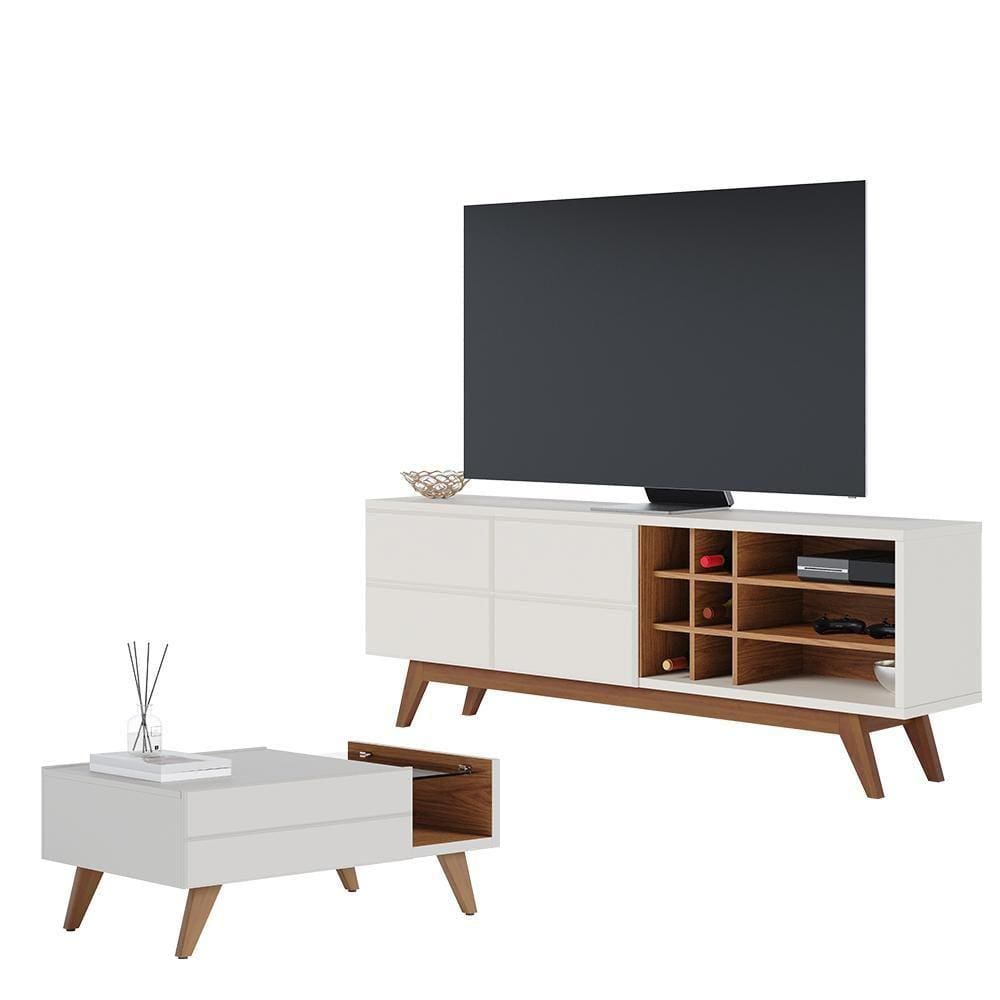 Sala de Estar Noronha Rack Bancada e Mesa de Centro - Colibri