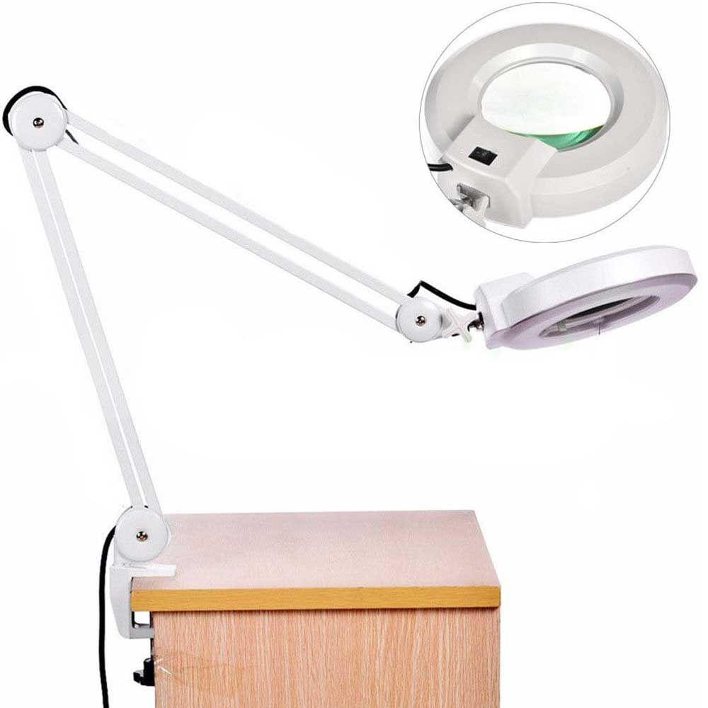 Lupa Luminaria LED Estetica Articulavel Vidro Aumento Giratorio