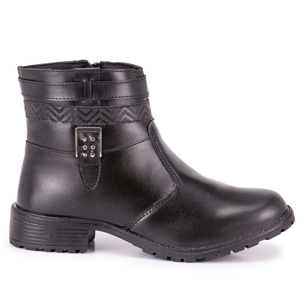 Bota Coturno Feminina Tratorada Salto Baixo Confortável Top