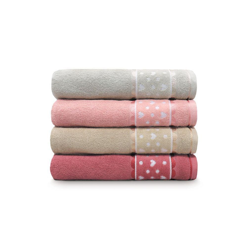 Toalha de Rosto - Charme Coração - 100% Algodão - Appel