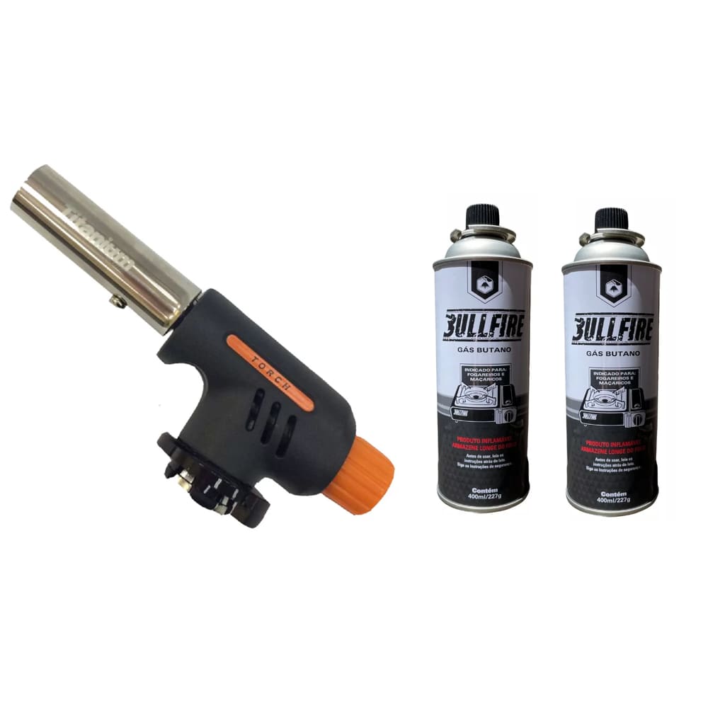 Maçarico Para Culinária Cozinha Confeitaria Portátil C/ Regulagem + 02 refil