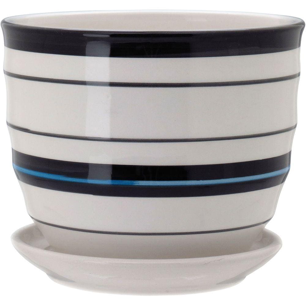 CACHEPÔ 12,5x14x14cm CERÂMICA AZUL