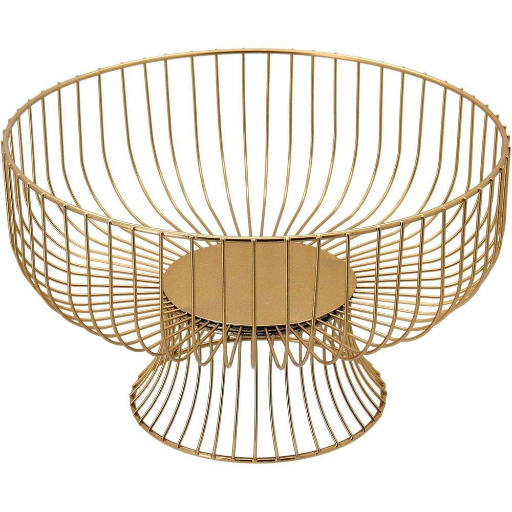 FRUTEIRA 15x26x26cm METAL DOURADO COM PÉ