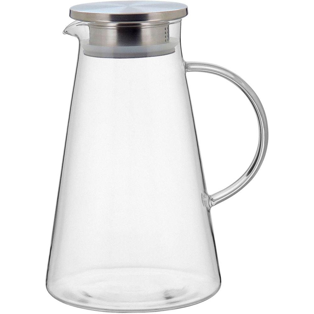 JARRA 23x18x18cm 1,8L BOROSILICATO TRANSP TAMPA INOX
