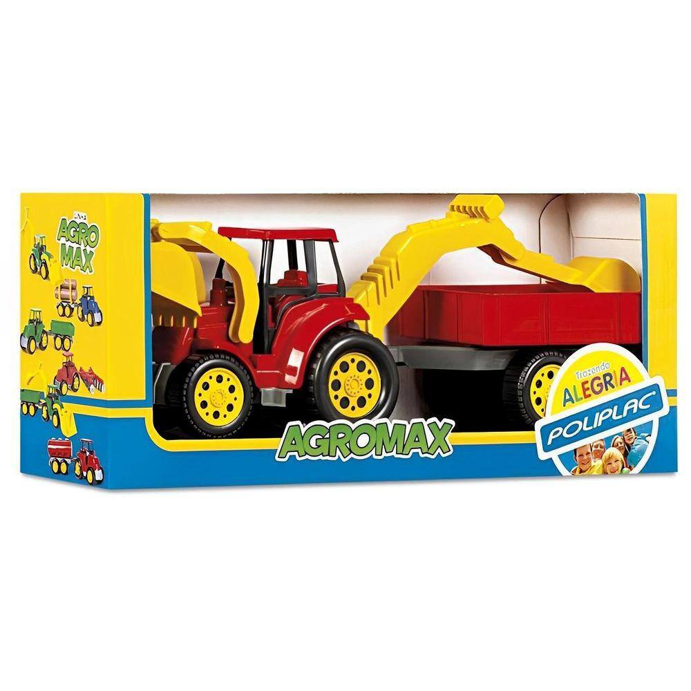 Kit Caminhão Trator Bois Animais Fazenda Brinquedo Infantil