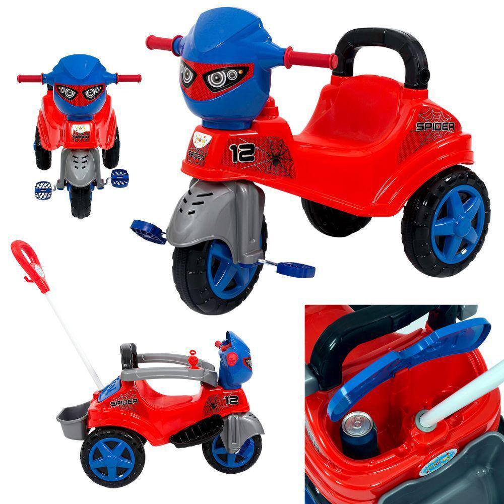 Triciclo Infantil com Empurrador Velotrol Calesita Motoca Infantil