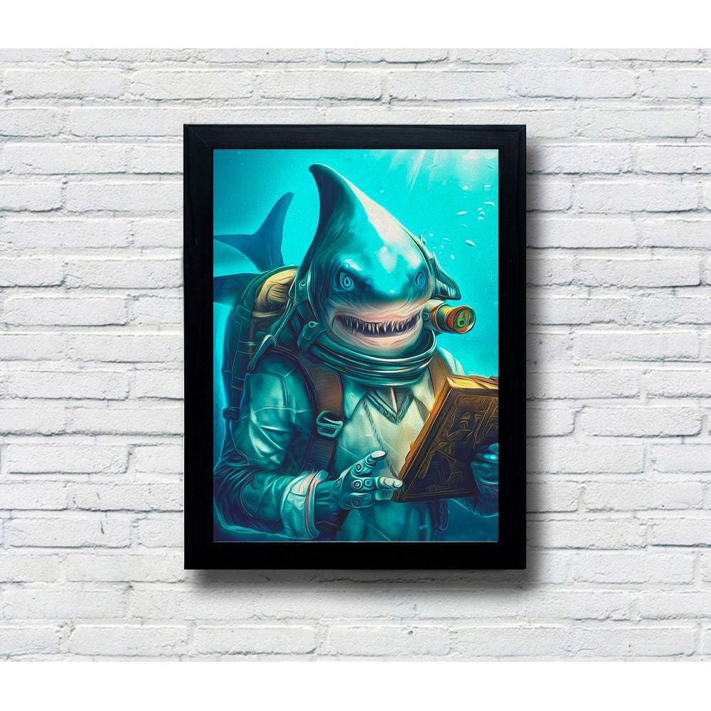 Quadro Decorativo MDF Tubarão Explorador