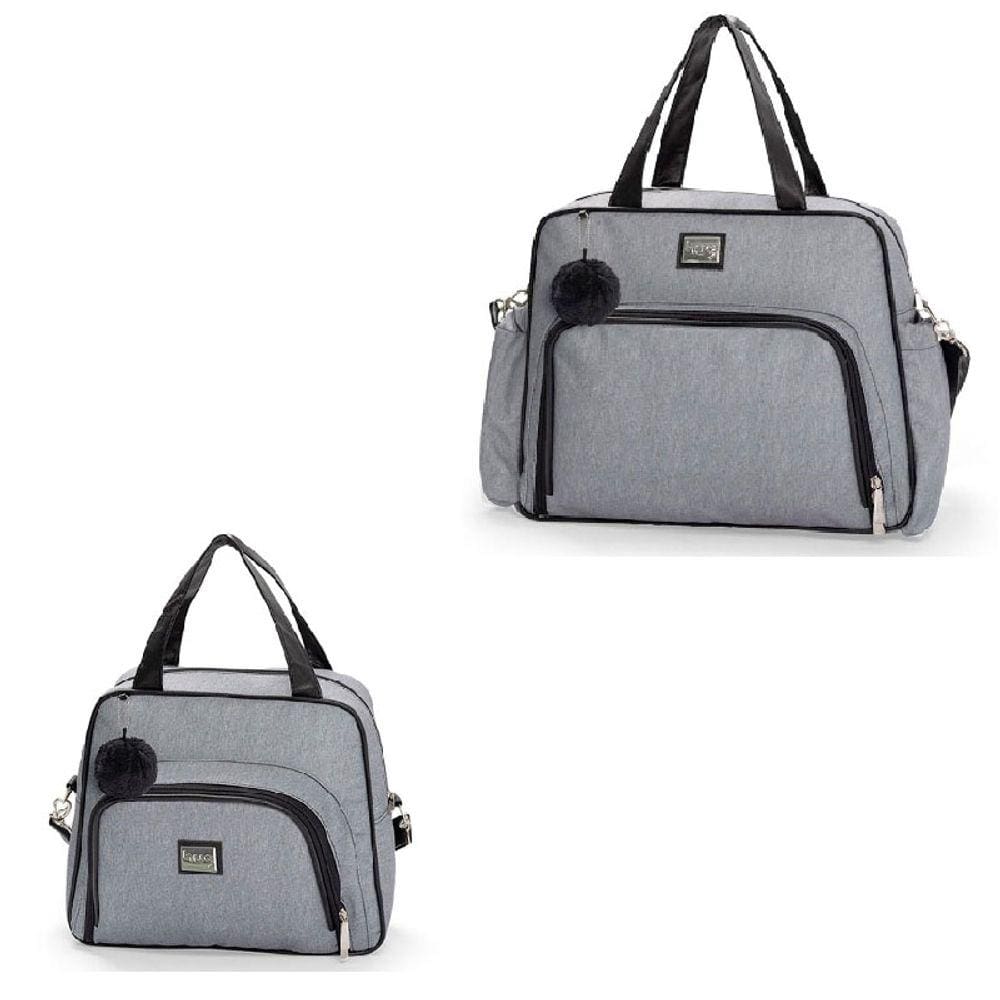 Kit Bolsa Maternidade 2 Peças Barcelona Hug Cor Cinza