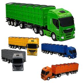 Kit Brinquedo Caminhão Basculante e Caminhão Com Toras Iveco