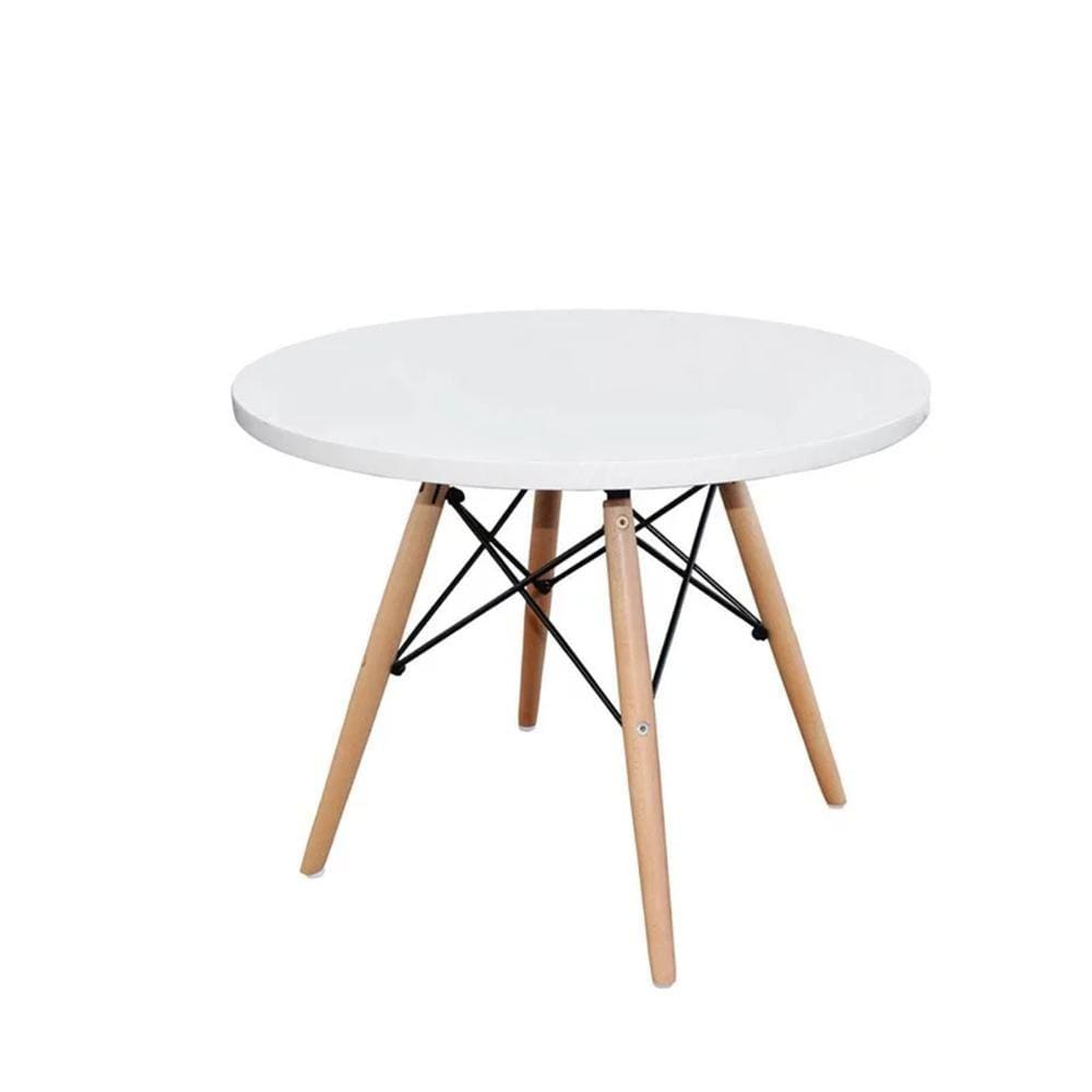 Mesa Infantil Eiffel Preta com Aramado e Base de Madeira Casa Aberta Brasil