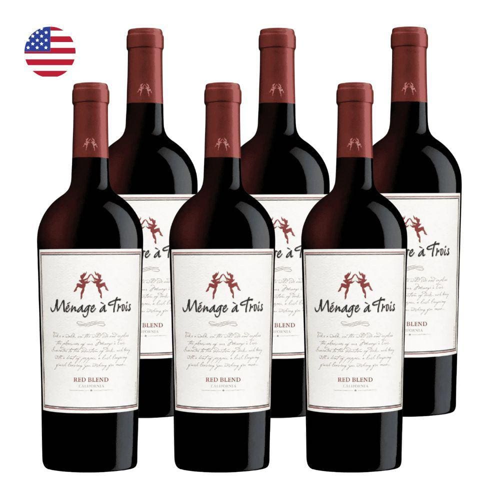 Kit 6 Vinhos Trinchero Ménage à Trois Red Blend Tinto EUA 750ml