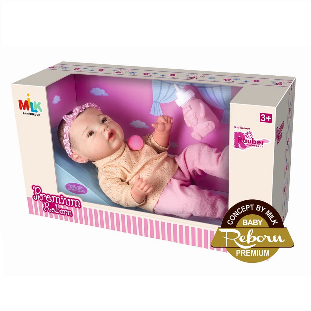 Boneca Bebe reborn Meu Bebezinho 31cm com acessórios ED1