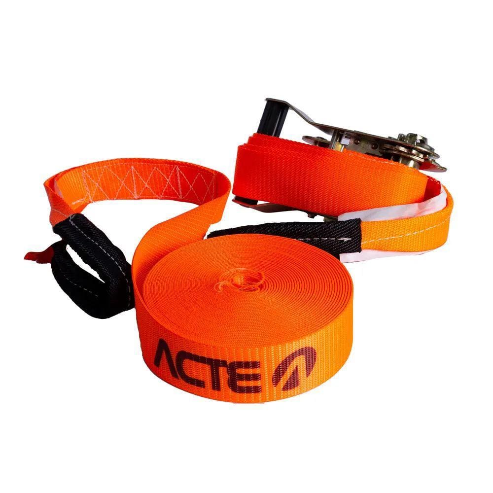 Slackline 10 Metros com Catraca T123 Laranja Acte Sports