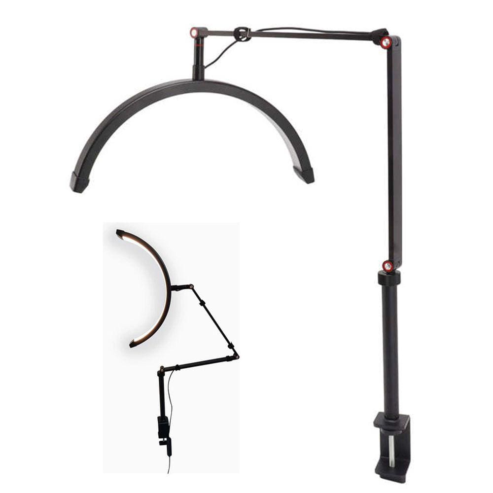 Luminaria Arco Meia Lua 3 Tons Led Estetica Spa Suporte Celular Mesa Salao de Beleza Limpeza de Pele Iluminaçao Ajustavel