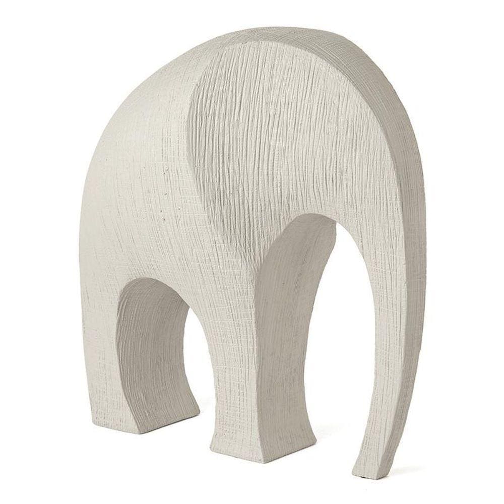 Escultura Elefante Em Polirresina Bege 18Cm- Mart