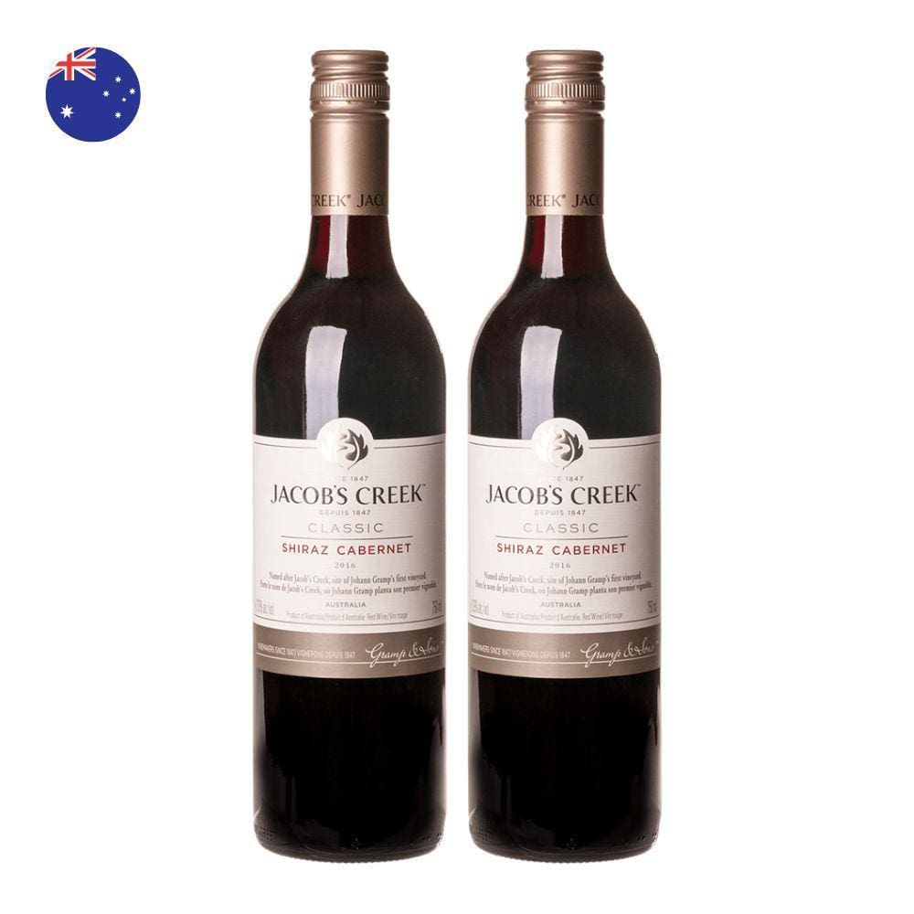 Kit 2 Vinhos Jacob`s Creek Shiraz Cabernet Tinto Austrália 750ml