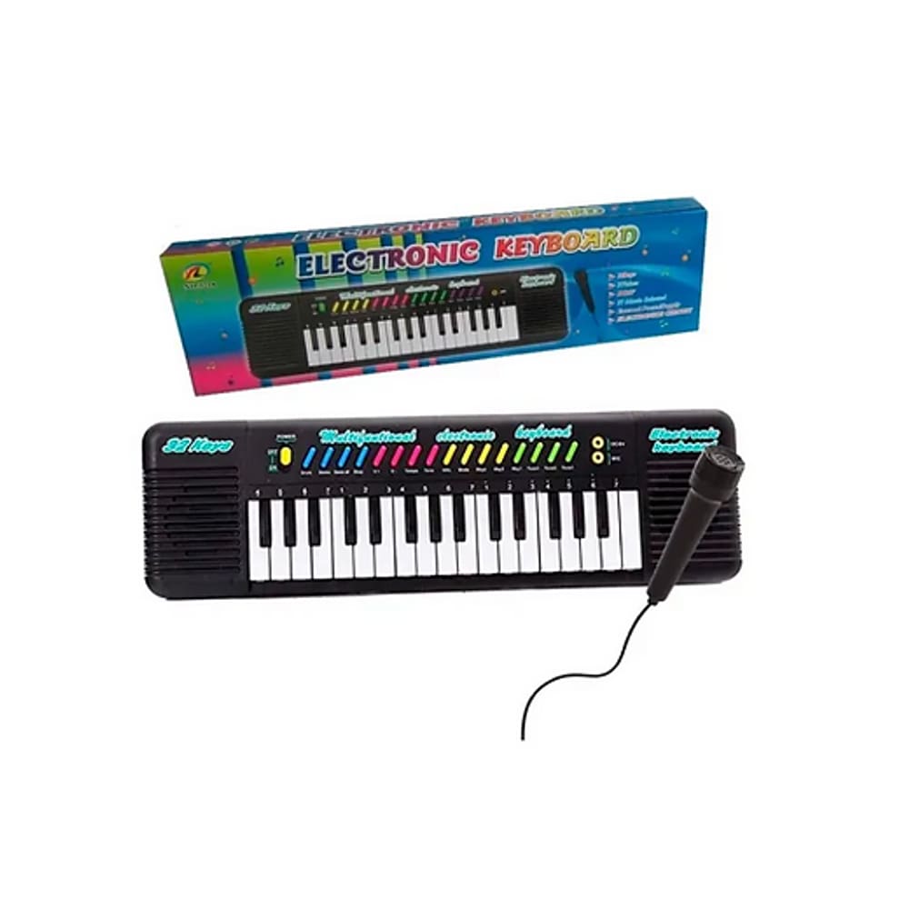 Piano De Cauda Teclado Infantil Com Microfone Gravador Banquinho Preto ou  Rosa Winfun Yes Toys