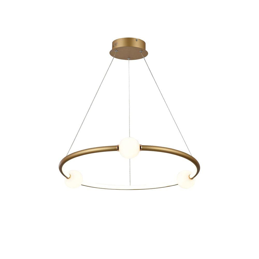 Pendente Anel com Globos Dourado 62cm Led 40W 4000K Bivolt