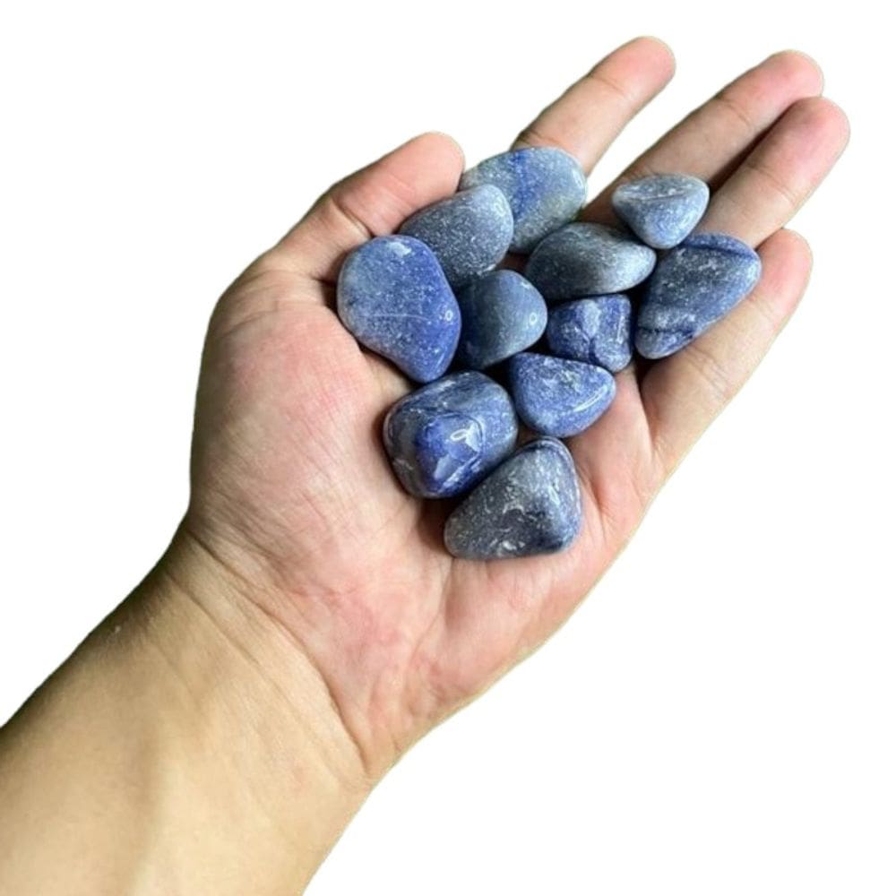 Pedra Rolada Quartzo Azul 3 a 4 cm Pacote 200g