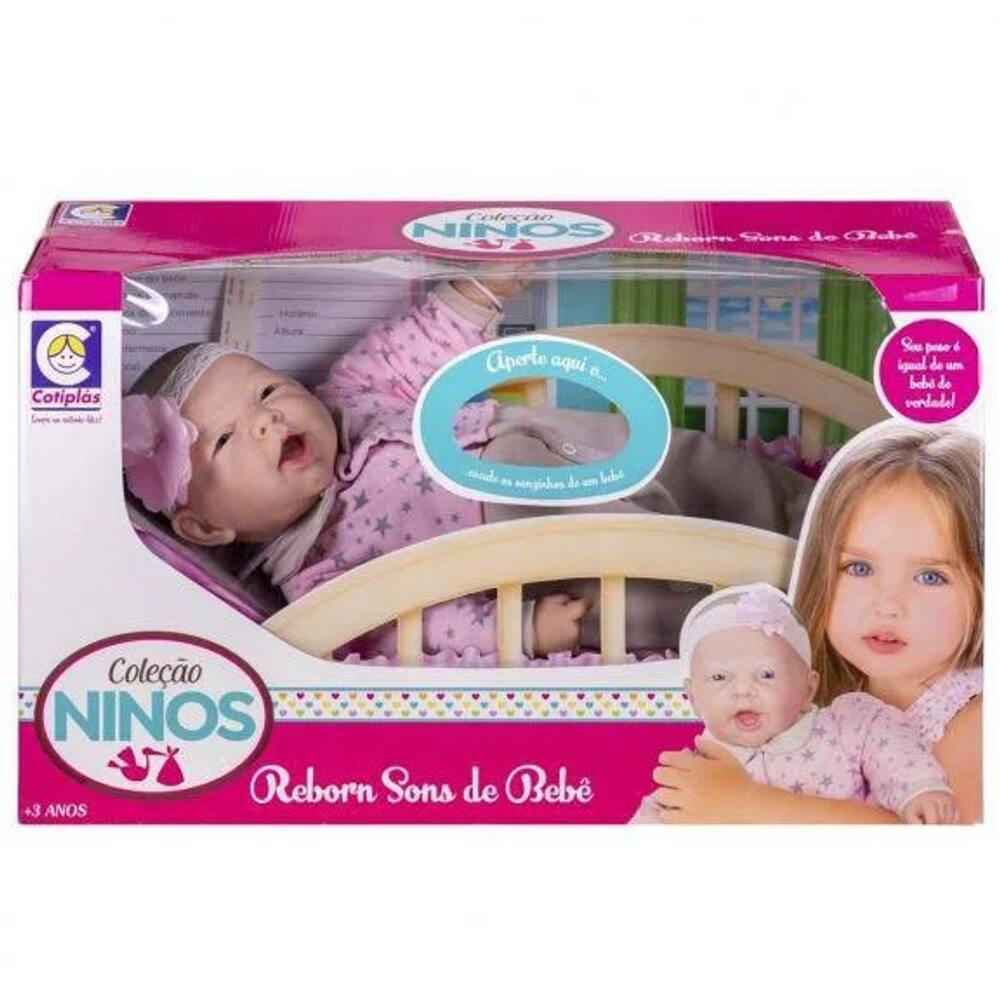 Boneca Coleção Ninos Reborn Pesadinho Menina - Cotiplás