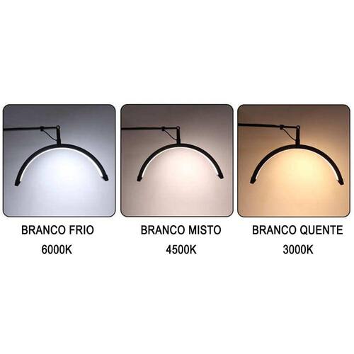 Luminaria Estetica Salao de Beleza Spa Arco Meia Lua 3 Tons Led