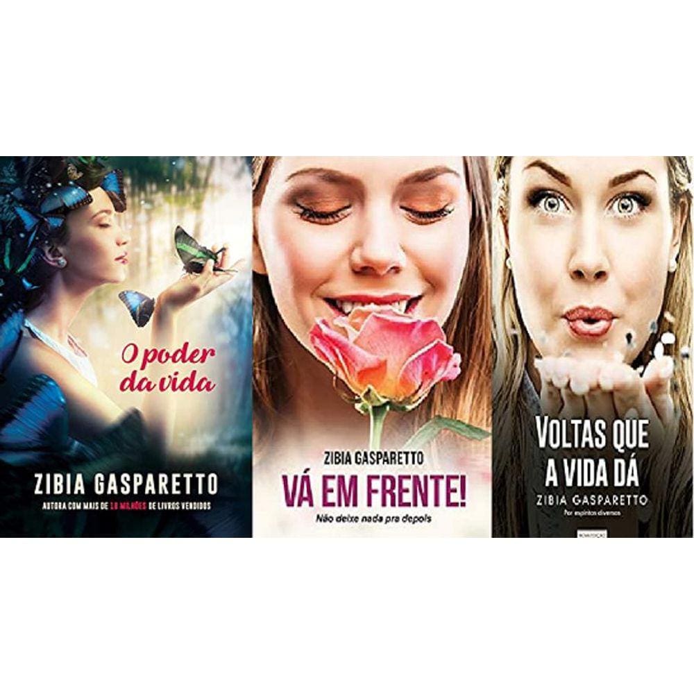 Kit 3 Livros Zibia Gasparetto O Poder Da Vida + Vá Em Frente