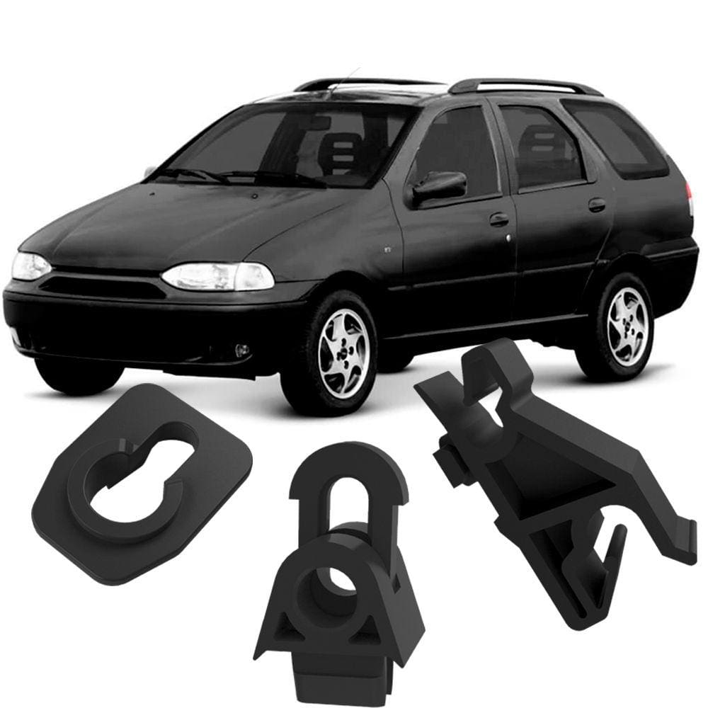 Kit Grampos Presilhas para Haste Vareta do Capô Palio Weekend G1 G2 97 98 99 2000