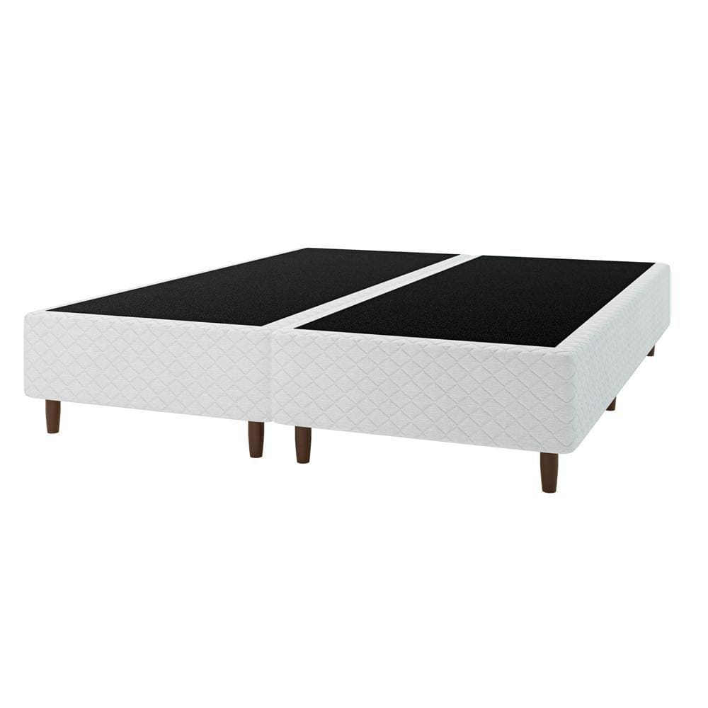 Base Cama Box para Colchão Casal King 193x203cm Marina Branco Umaflex