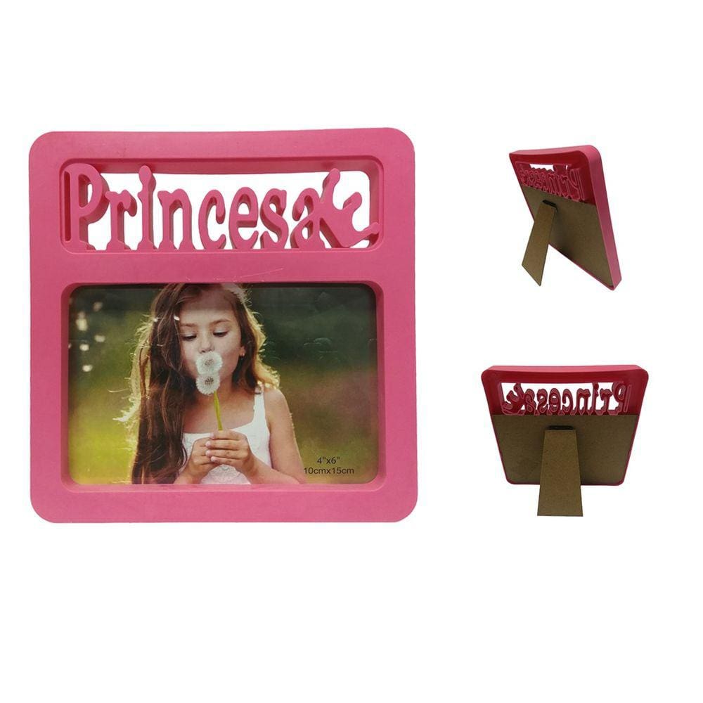 Porta Retrato 10x15 Horizontal Princesa Príncipe Rosa Azul