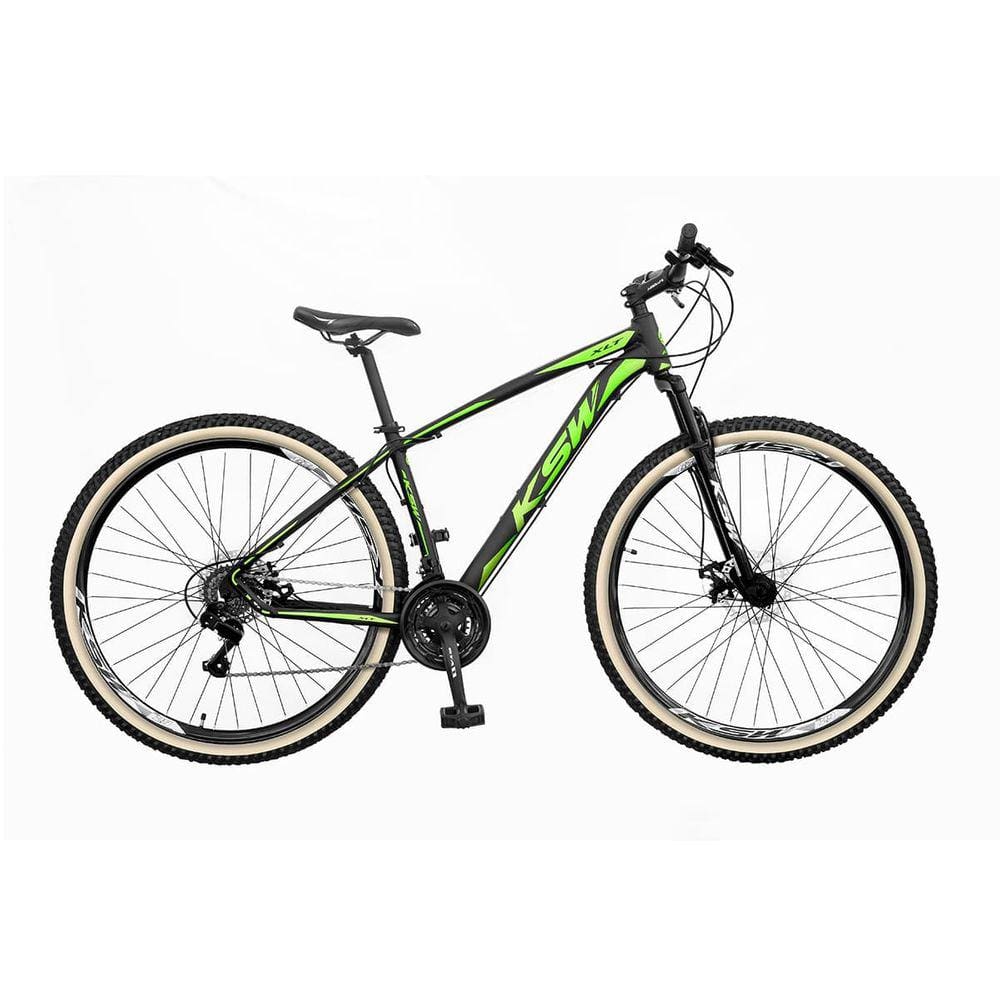 Bicicleta Aro 29 KSW 27v Freio Hidráulico k7 Trava no Guidão