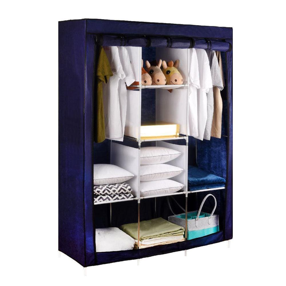 Roupeiro Guarda Roupa Organizador De Roupa Cabideiro Azul