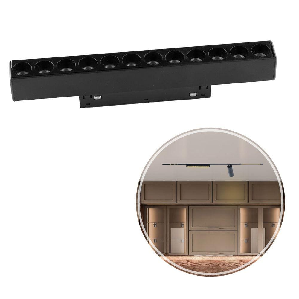 Luminária Pontual Mag. Preta Con. Inferior K20 12W DS9968 Delis ST2810