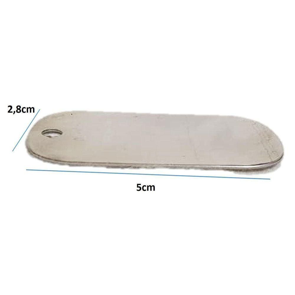 Placa De Identificação Militar Dogtag Em Inox 304 Lote 100U
