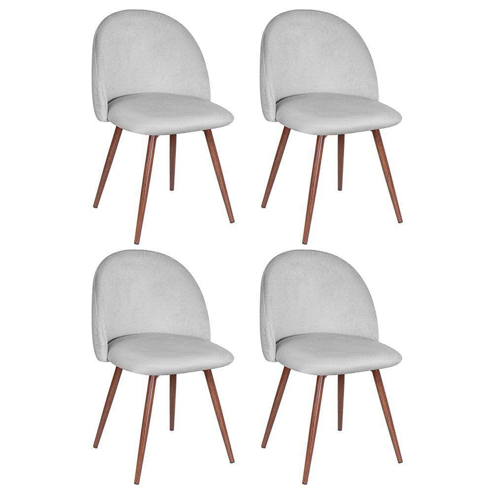 Kit 4 cadeiras jantar estofada Maite Sedona veludo