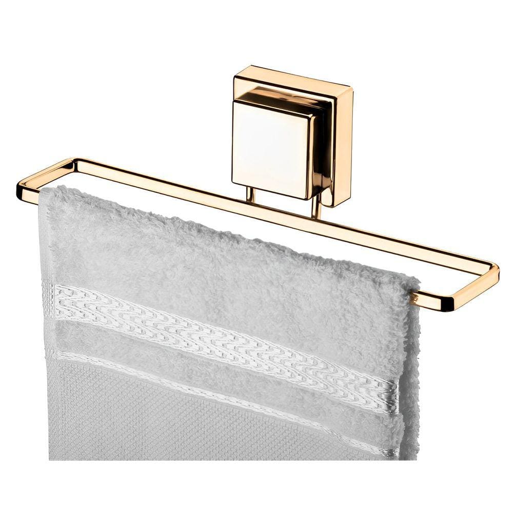 Suporte Porta Toalha Toalheiro 25cm Ventosa Parede Banheiro Dourado - 8053DD Future