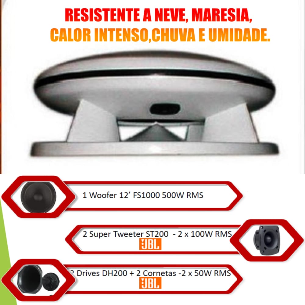 Caixa de Propaganda Fibrasom PV800 Driver e Tweeter JBL