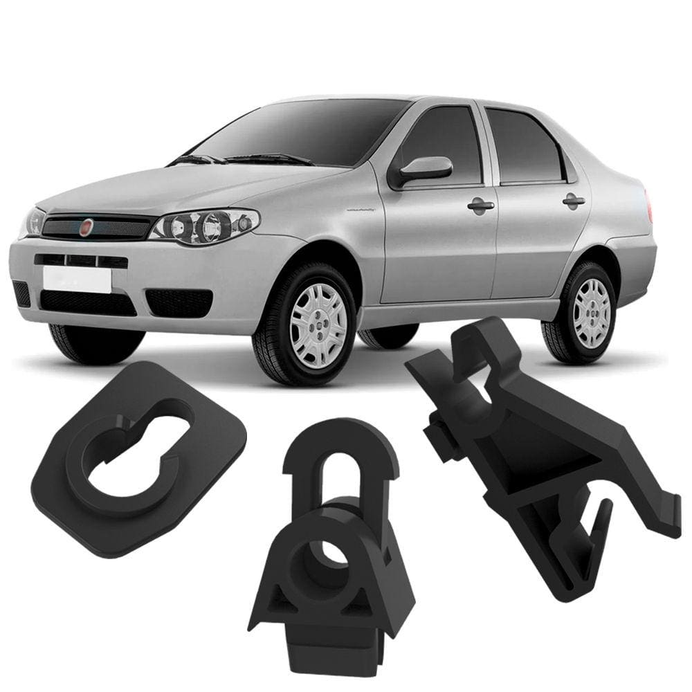 Kit Grampos Presilhas Haste Vareta Capô Siena Fire G3 2004 2005 2006 2007 2008 2009 2010 2011 2012