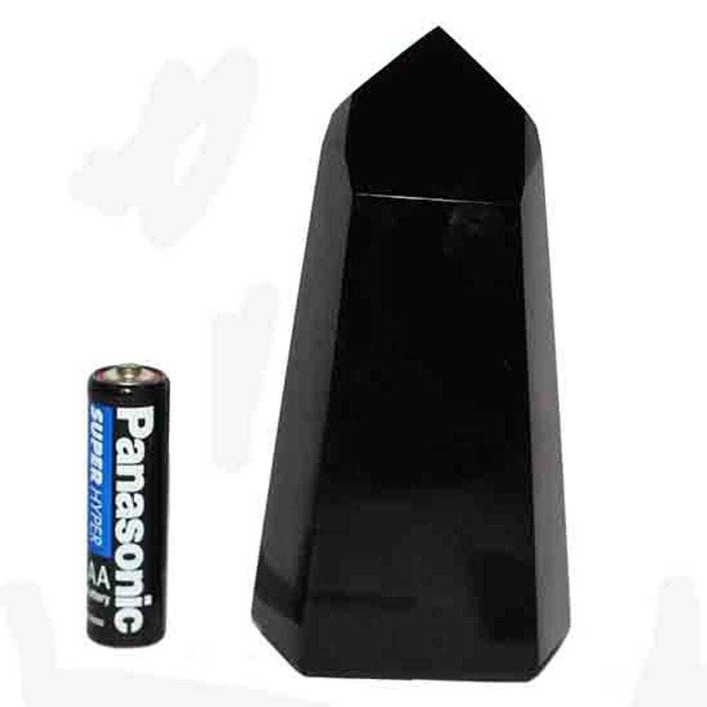 Ponta Obsidiana Negra Médio 10cm Pedra Lava Vulcanica